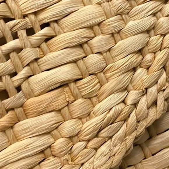 BOHO GYPSY STRAW WOVEN TAN BAG CLUTCH WRISTLET - Picture 7 of 8